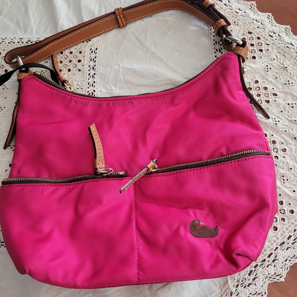 Dooney & Bourke Pink and Brown Slouchy Hobo